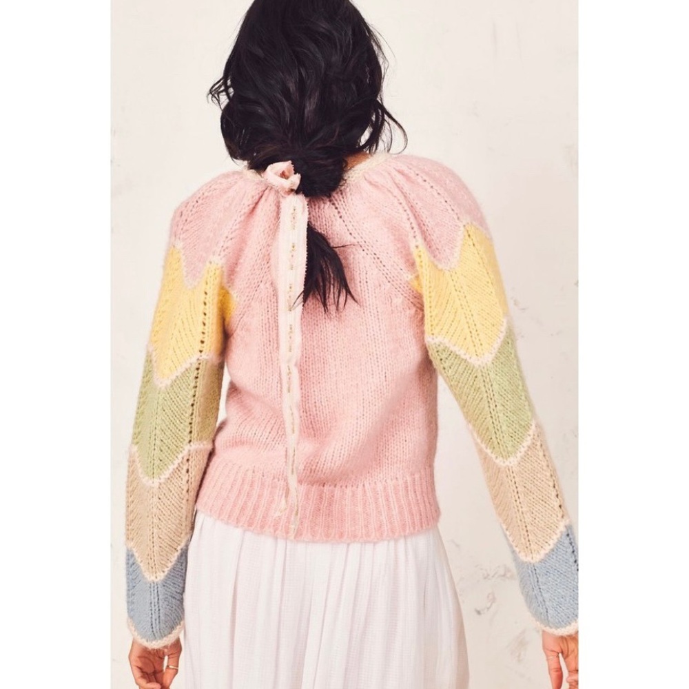 Loveshackfancy Aspyn Pullover Sweater Rainbow - image 5
